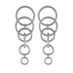 Tabitha Multi Rhodium Ion Plated 6.5Cm Earrings With Surgical Steel Posts