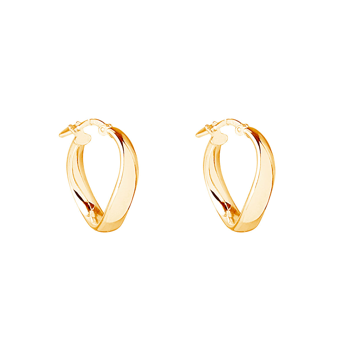 Yellow Gold Plated Silver Circular Wavy Hoop Earrings