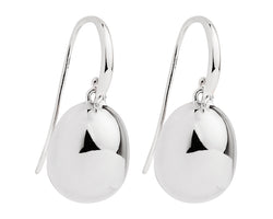 Silver Egg On Swinging Hook Earrings