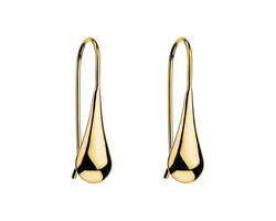 Yellow Gold Plated Silver Teardrop Earrings