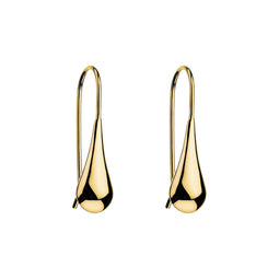 Yellow Gold Plated Silver Teardrop Earrings