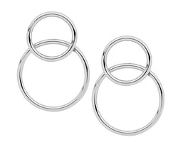 Stainless Steel Dbl Open Circle Earrings