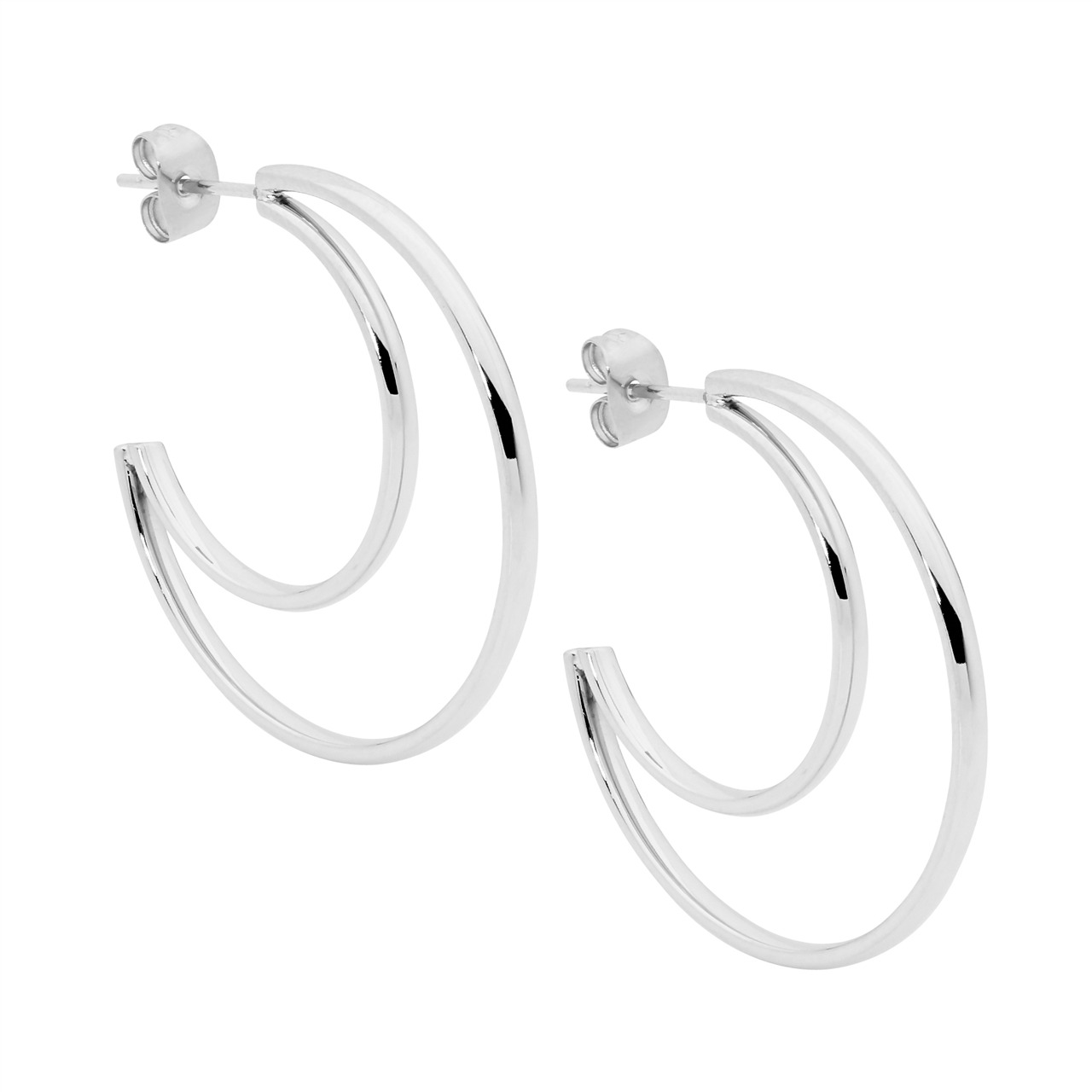 Stainless Steel 34mm dble hoop Earrings