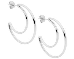 Stainless Steel 34mm dble hoop Earrings