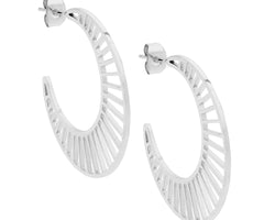 Stainless steel 3.5cm hoop earrings, open line feature