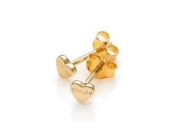 Stolen Girl Friend Tiny Stolen Heart Earrings -Gold Plated