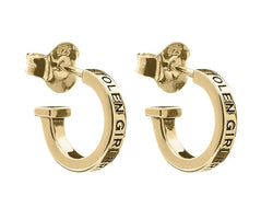 Stolen Girlfriends Club18k Gold Plated Clean Logo Hoops