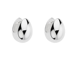 Sterling Silver Tapered Silver Teardrop Shaped Huggie Earrings