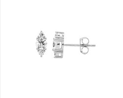 Sterling Silver Cz Stud Earrings