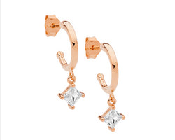 Sterling Silver Rose Gold Plated 13Mm Hoop Earrings