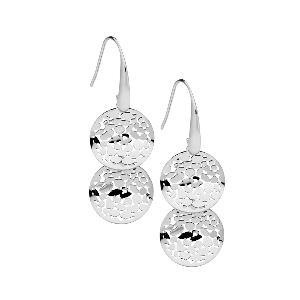 Stainless Steel Wave Disk Earrings