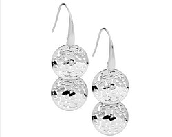 Stainless Steel Wave Disk Earrings