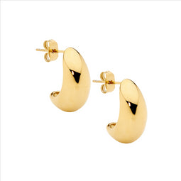 Stainless Steel Gold Plated Teardrop Earrings