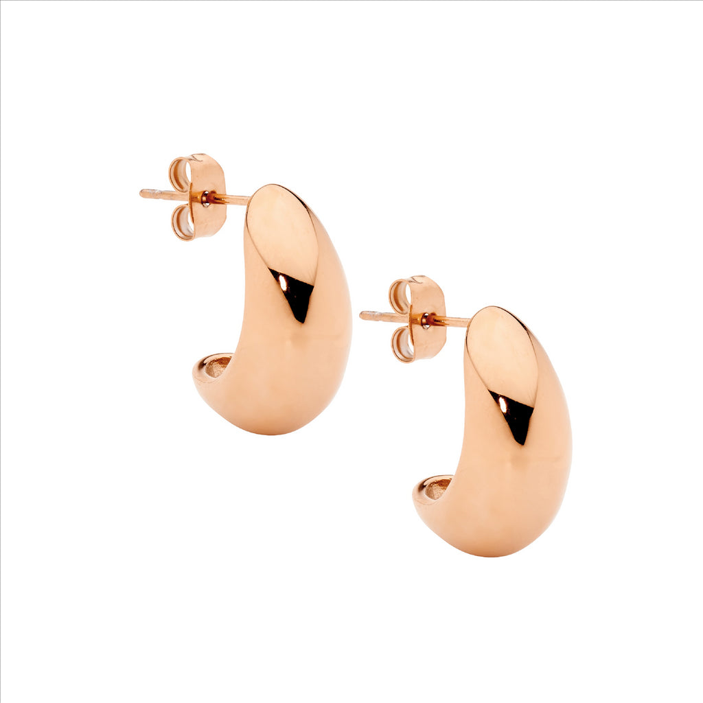 Stainless Steel Rose Gold Teardrop Earrings