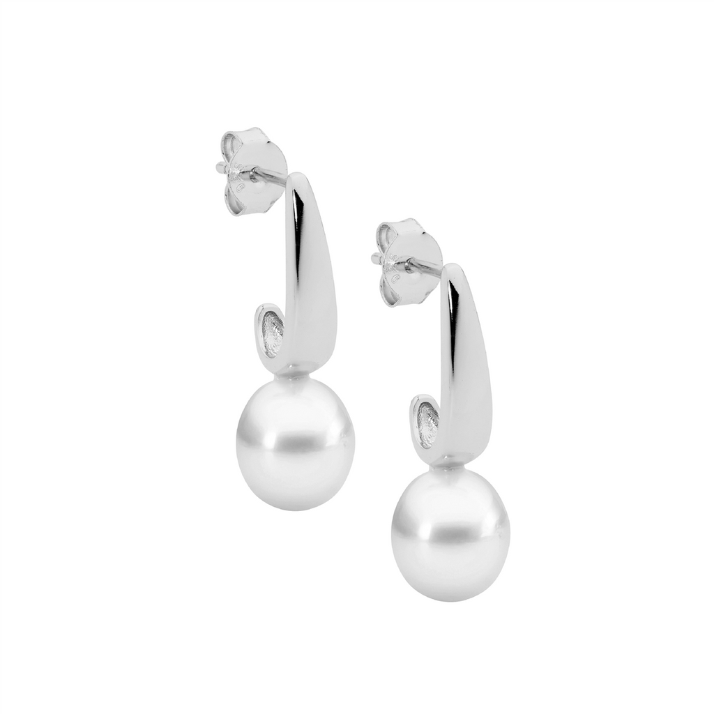 Ss Drop Earrings W/ Freshwater Pearl