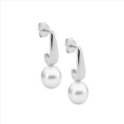Ss Drop Earrings W/ Freshwater Pearl
