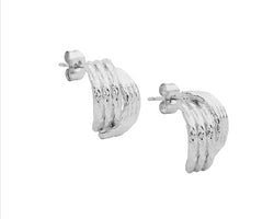 Stainless Steel Cross Over 17Mm Hoop Earrings