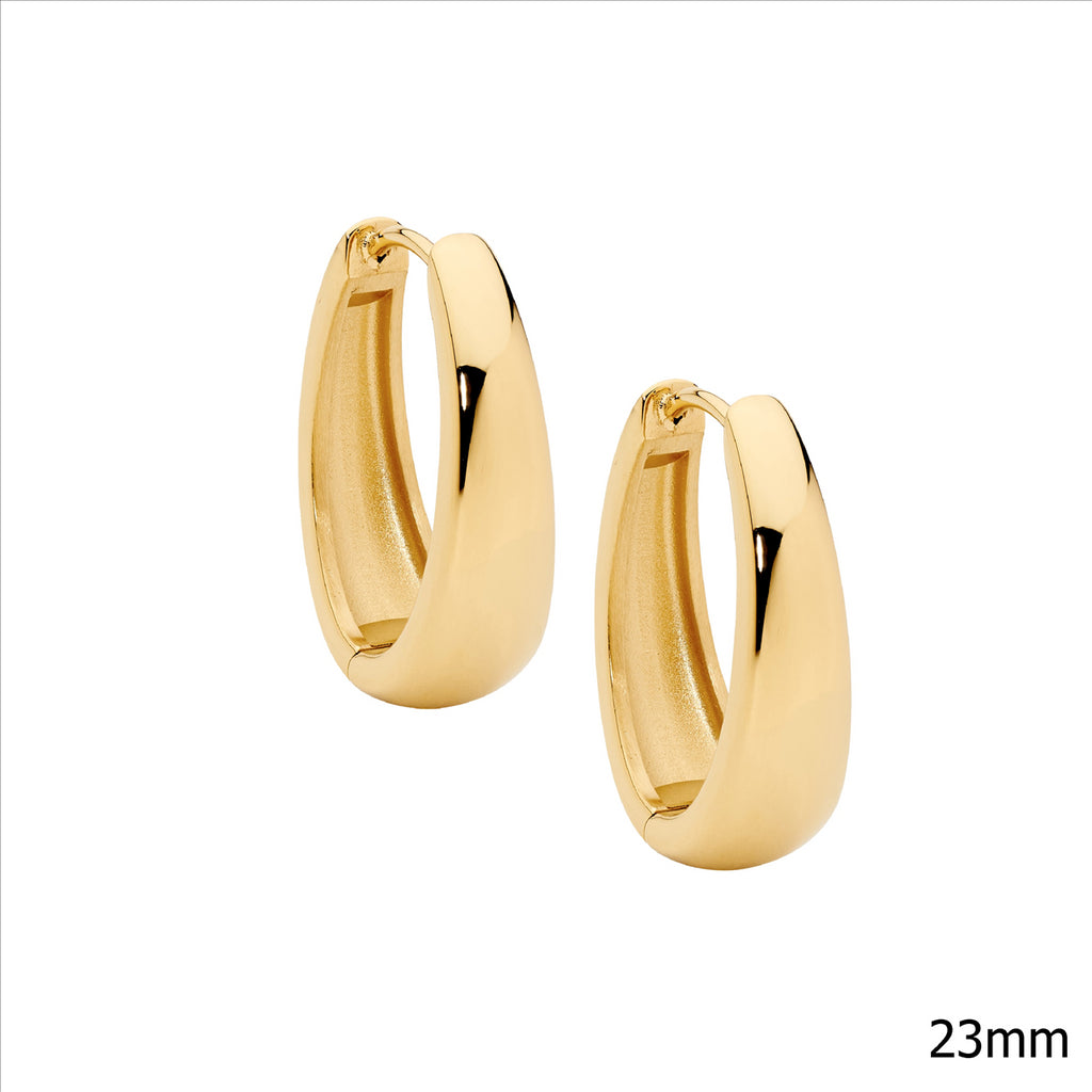 Stainless Steel 23Mm Hoop Earrings, Gold Ip Plated