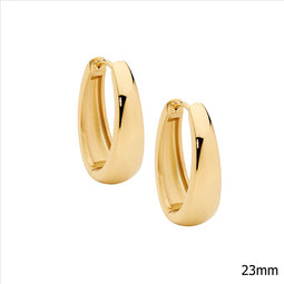 Stainless Steel 23Mm Hoop Earrings, Gold Ip Plated