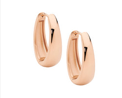 Stainless Steel 23Mm Hoop Earrings, Rose Gold Ip Plated