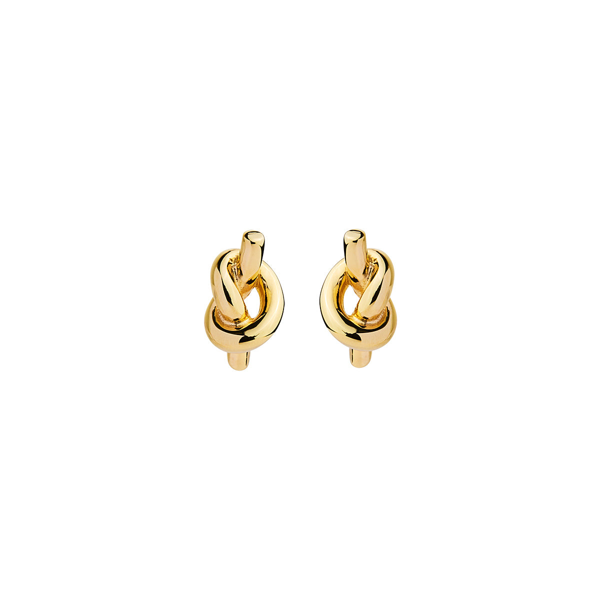 5X9mm Yellow Gold Plated Silver Knot Stud Earring