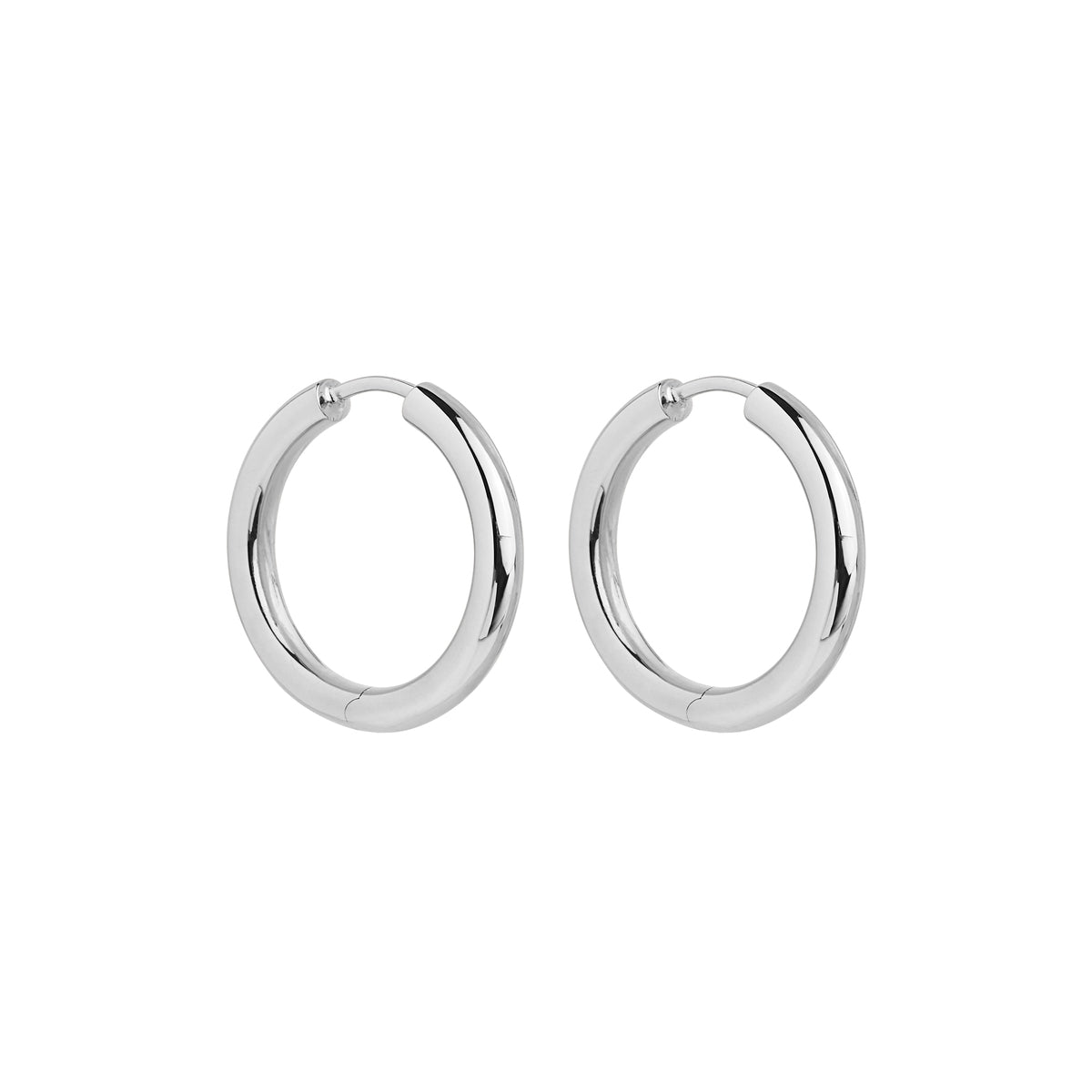 3X21mm Silver Hollow-Tube Huggie Earring, Antitarnish