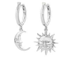 Sun & Moon Hoops Silver