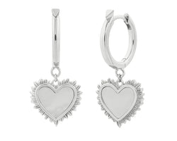 Flaming Mother-of-Pearl Hoop Earrings Sterling Silver