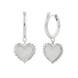 Flaming Mother-of-Pearl Hoop Earrings Sterling Silver