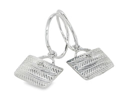 Sterling Silver Kete Basket Sleeper Hoop Earrings WHENUA