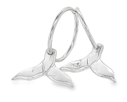 WHENUA Sterling Silver Whale Tail Sleeper Earrings