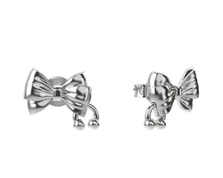 Sterling Silver Pierced Bow Earrings