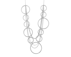 Infinity Long Multi Rhodium Ion Plated 90Cm Adjustable Necklace