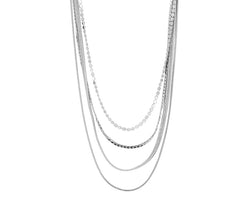 Indian Rain Rhodium Colour Ion Plt 100Cm Adjustable Necklace