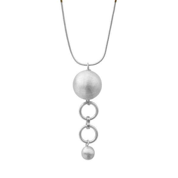 Tabitha Double, Rhodium Colour Ion Plt 90Cm Adjustable Necklace