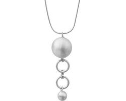 Tabitha Double, Rhodium Colour Ion Plt 90Cm Adjustable Necklace