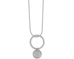 Tabitha Open Circle Rhodium Colour Ion Plt 90Cm Adjustable Necklace