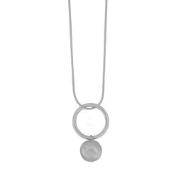 Tabitha Open Circle Rhodium Colour Ion Plt 90Cm Adjustable Necklace