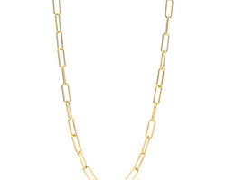 Yellow Gold Plated Sterling Silver Rectangular Link Chain