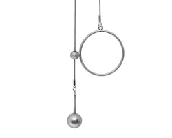 Tabitha Circle Dot Rhodium Ep Adjustable Necklace