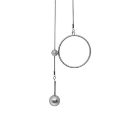 Tabitha Circle Dot Rhodium Ep Adjustable Necklace