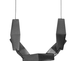 Alina Graphic Necklace Hematite Colour Ion Plated 40Cm Plus Ext.