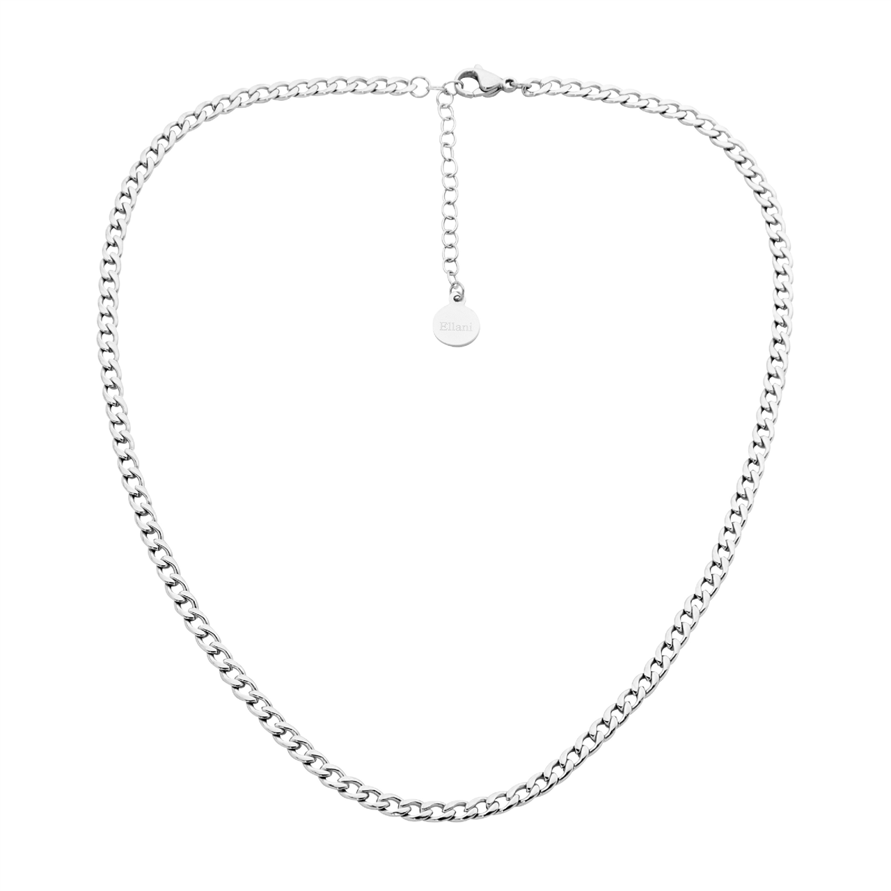 Stainless Steel Curb Chain Necklace 40Cm+ Ext