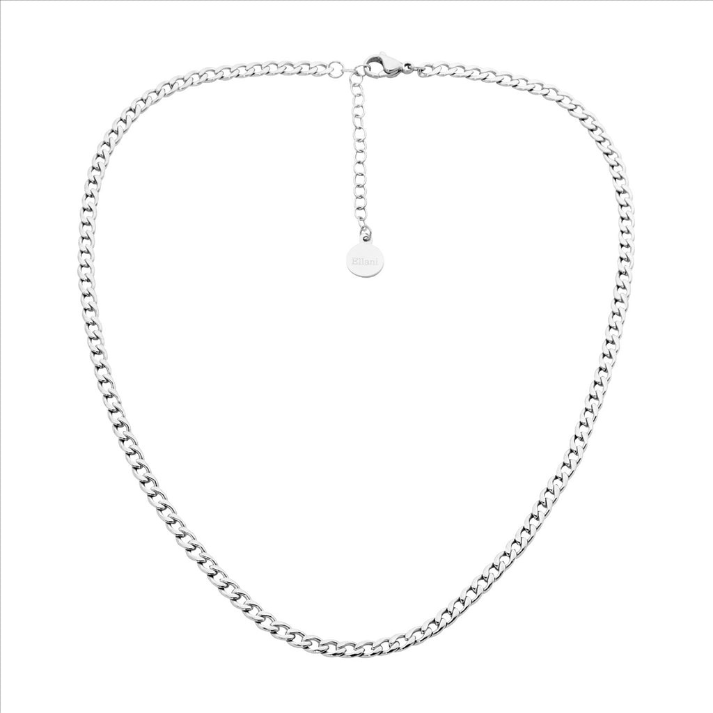 Stainless Steel Curb Chain Necklace 40Cm+ Ext