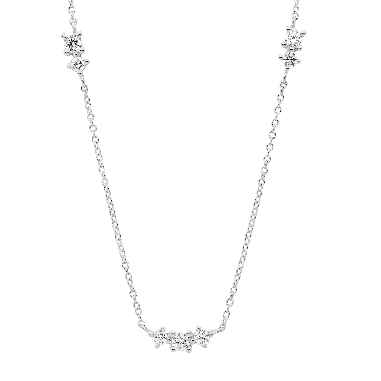 Ss Wh Cz X3 Groups On 40Cm Chain Plus 5Cm Ext.