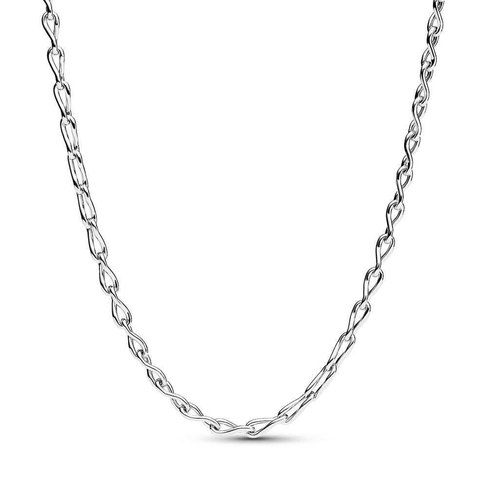 Figure Of 8 Chain Link Sterling Silver Necklace