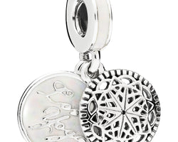 True Yoga Silver Hanging Charm w Silver Enamel