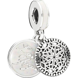 True Yoga Silver Hanging Charm w Silver Enamel