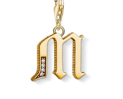 Charm Club Yellow Gold Plate Vintage M Charm