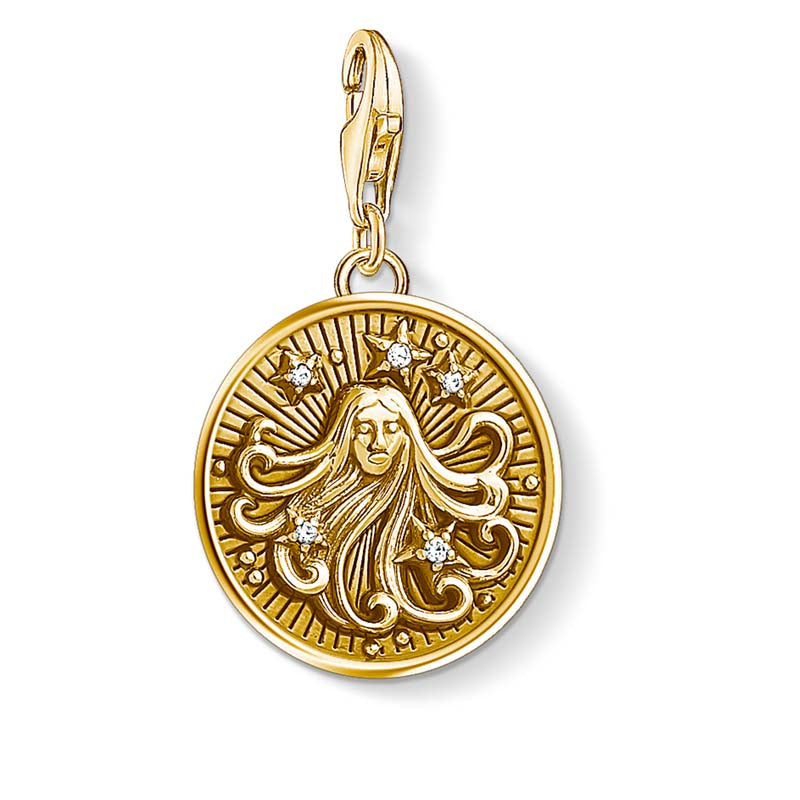 Charm Club Virgo Zodiac Yellow Gold Plate